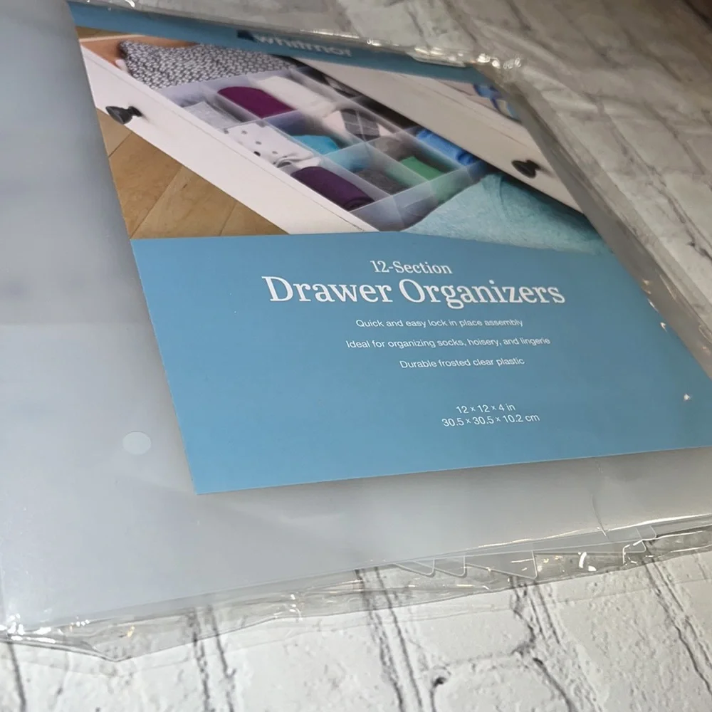 🆕Whitmor 12-Section Drawer Organizers - Frosted